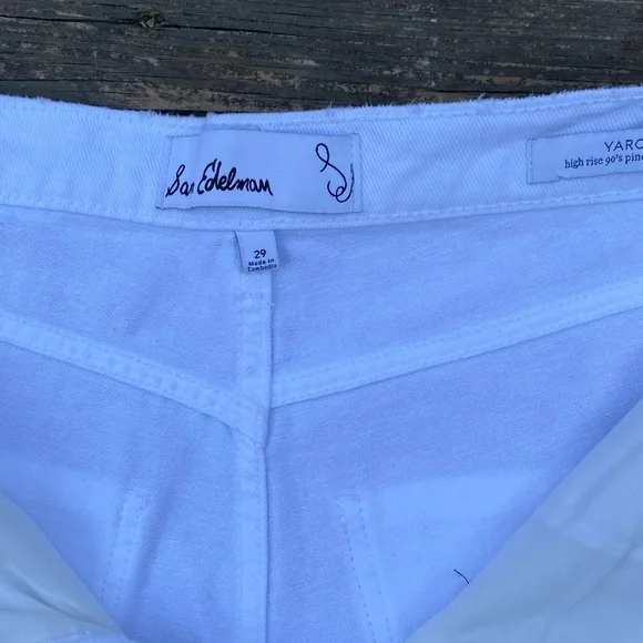 Sam Edelman Yaro jeans white distressed high rise pinched waist size 29 NWT - Picture 4 of 8